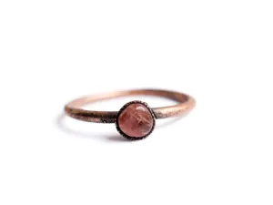 SALE Raw tourmaline ring | Pink tourmaline crystal ring