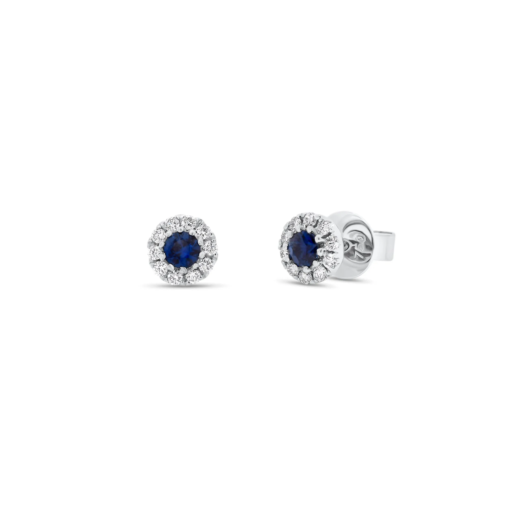 Sapphire & Diamond Stud Earrings