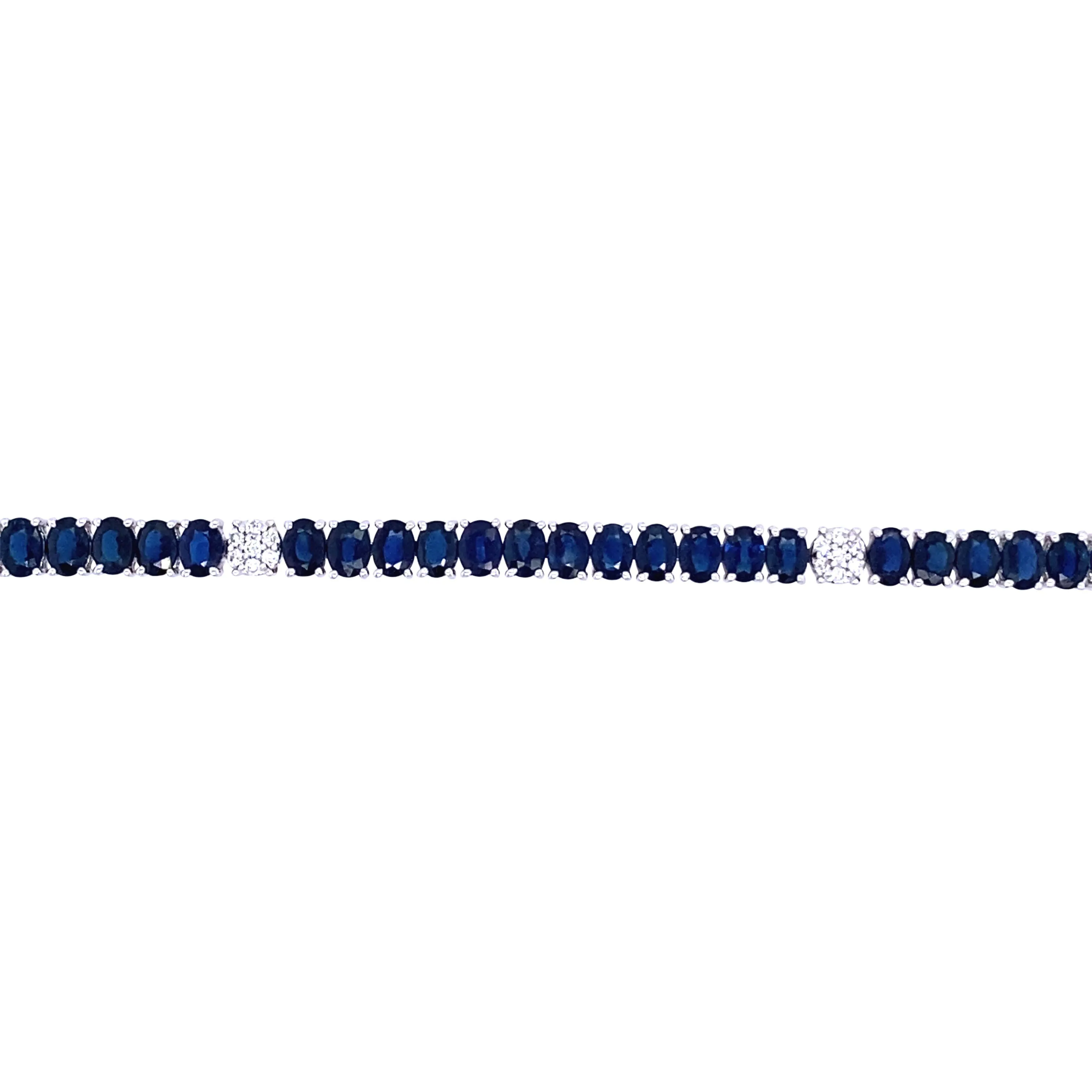 Sapphire And Diamond Tennis Bracelet