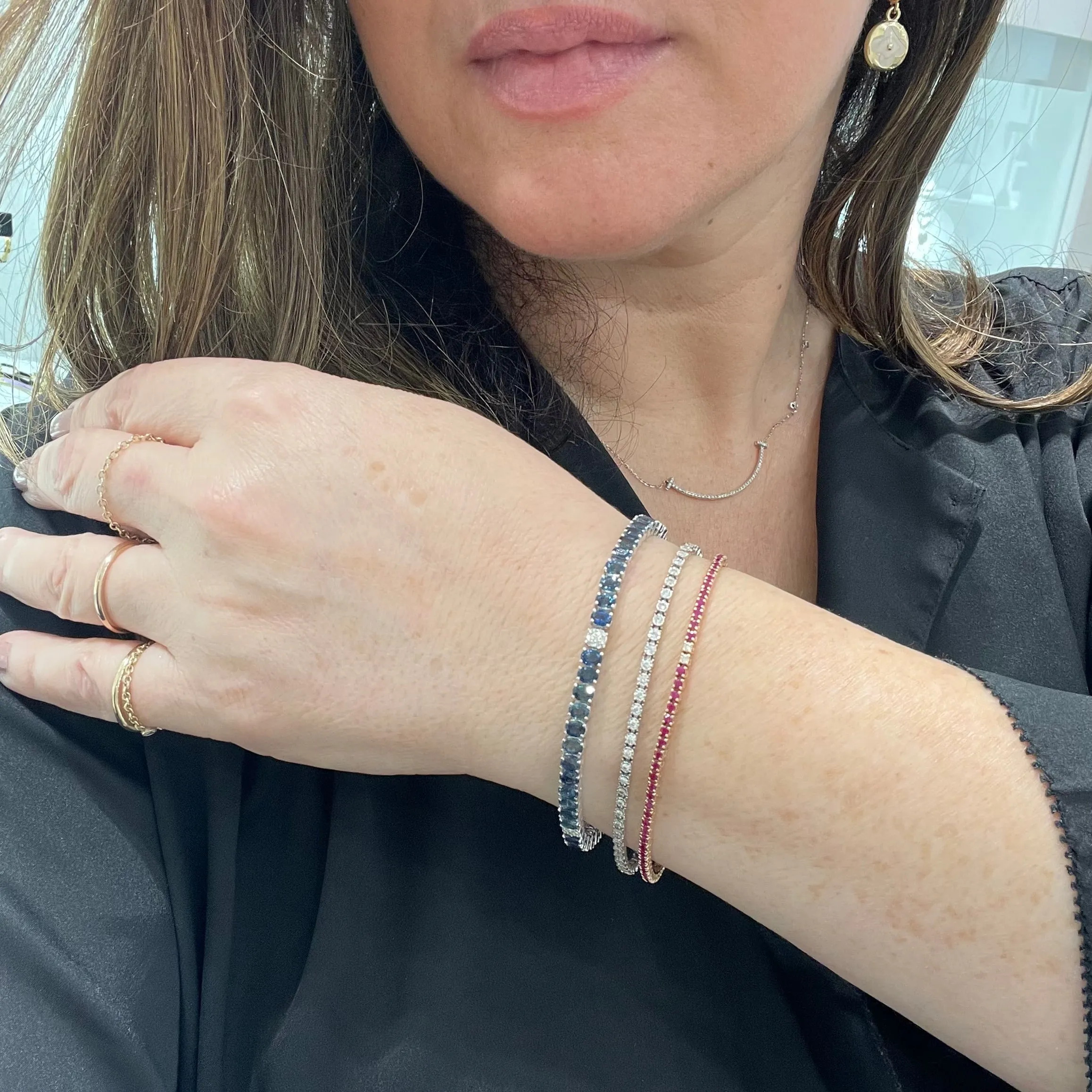 Sapphire And Diamond Tennis Bracelet