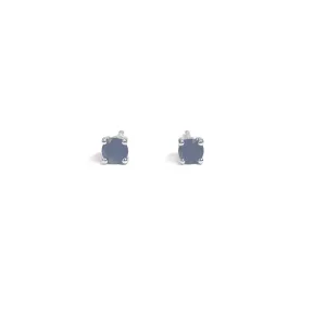 Sapphire Stud Earrings - 18ct White Gold