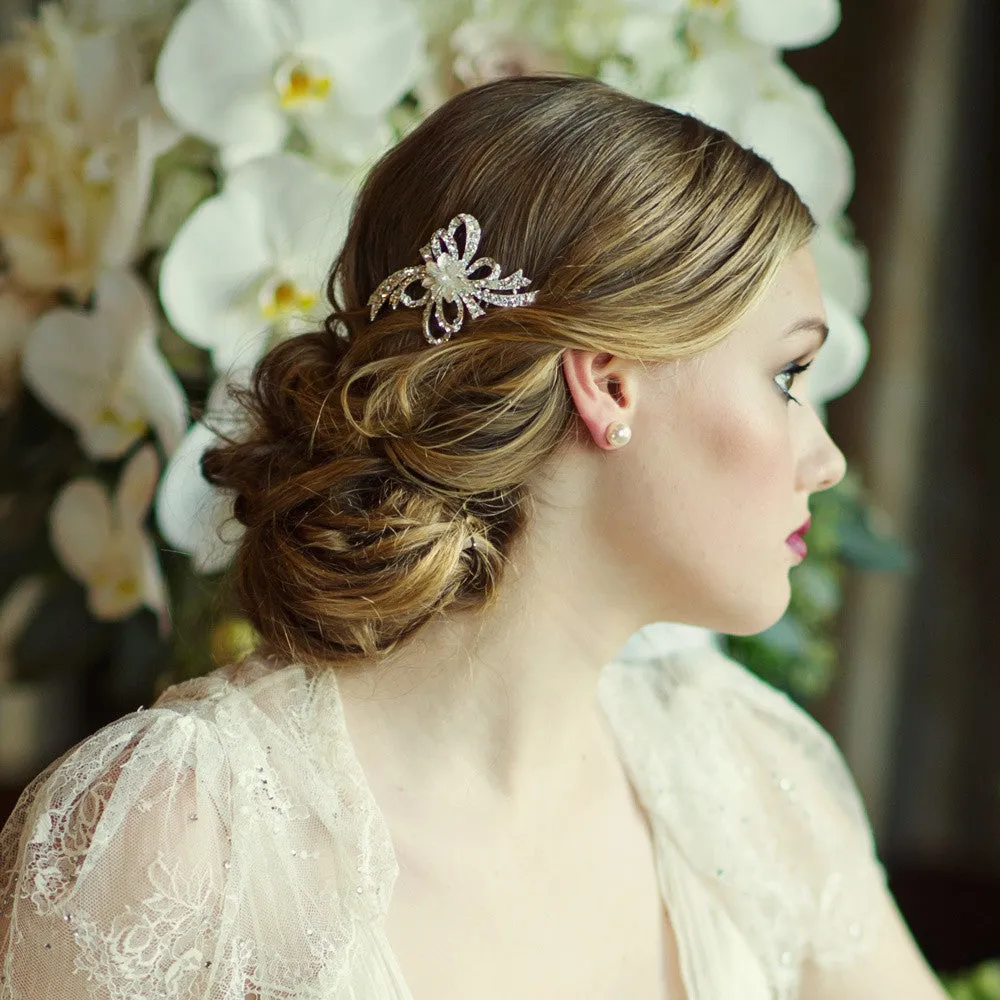 SassB Ellie Crystal and Pearl Hair Comb