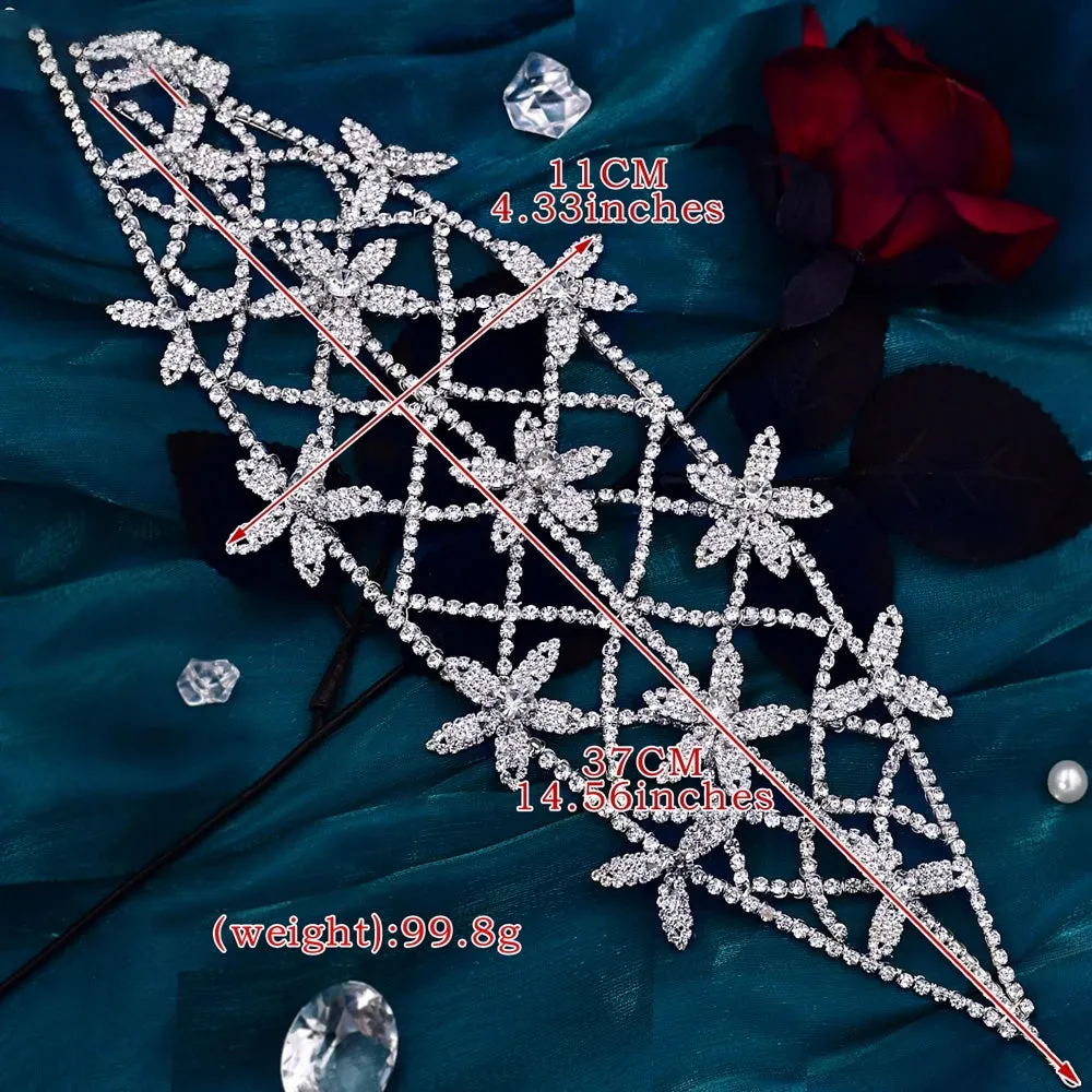 Shiny Floral Bridal Crown Wedding Headband Women Tiara Bridal Hair Accessories