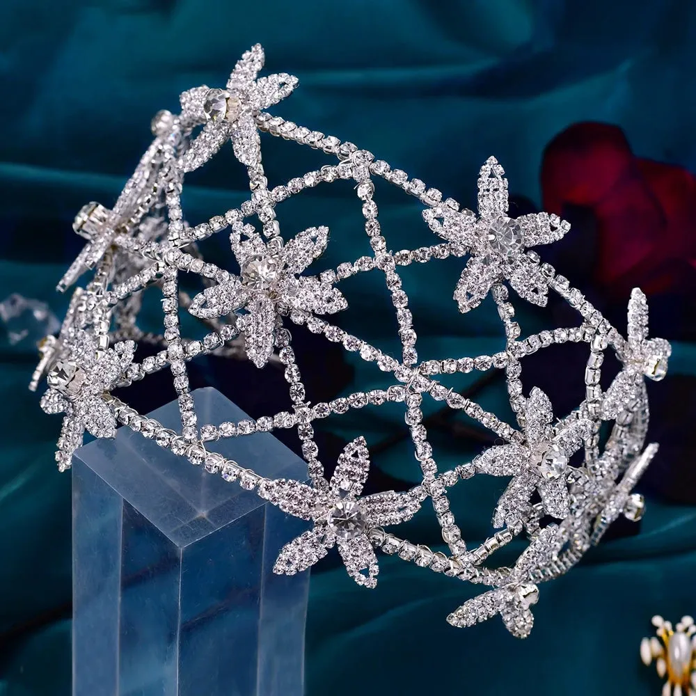Shiny Floral Bridal Crown Wedding Headband Women Tiara Bridal Hair Accessories