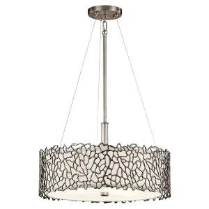 Silver Coral 18" 3-Light Convertible Pendant Light, Classic Pewter Finish