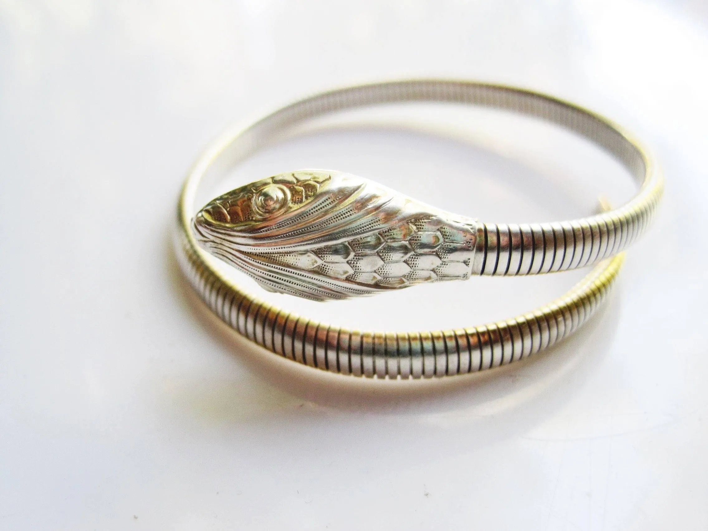 Single Coil Sterling  Silver Forstner Snake Bracelet