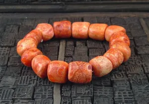Sponge Coral Bead Stretch Bracelet