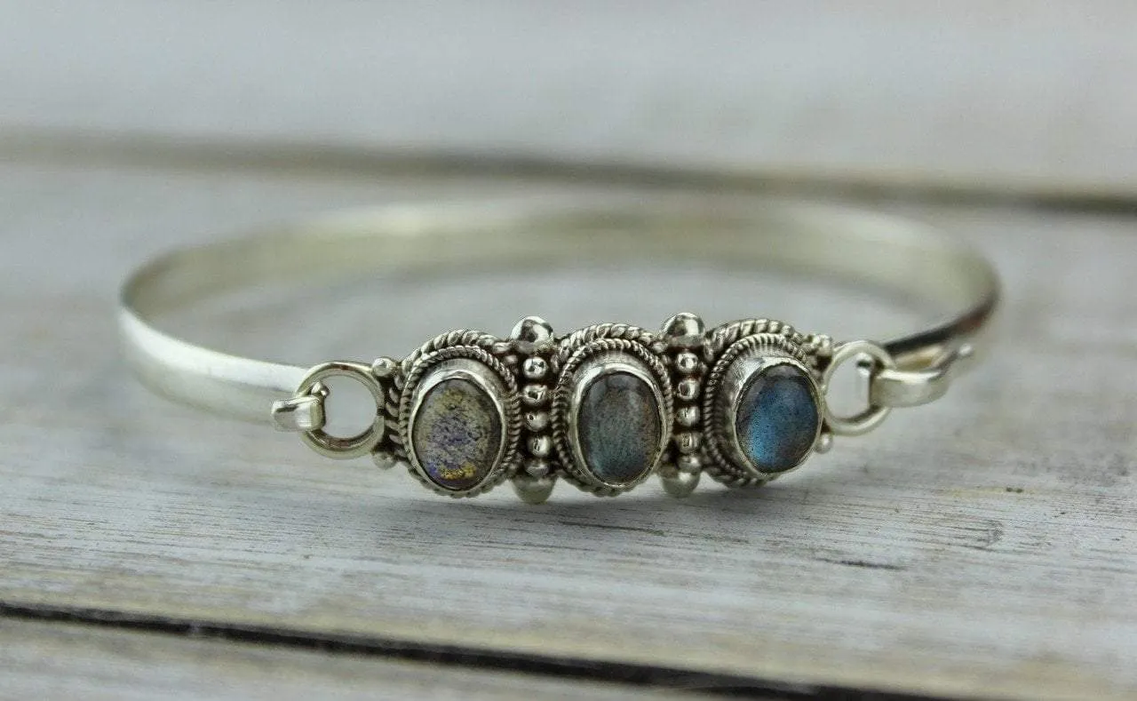 Sterling Silver and Labradorite Bracelet
