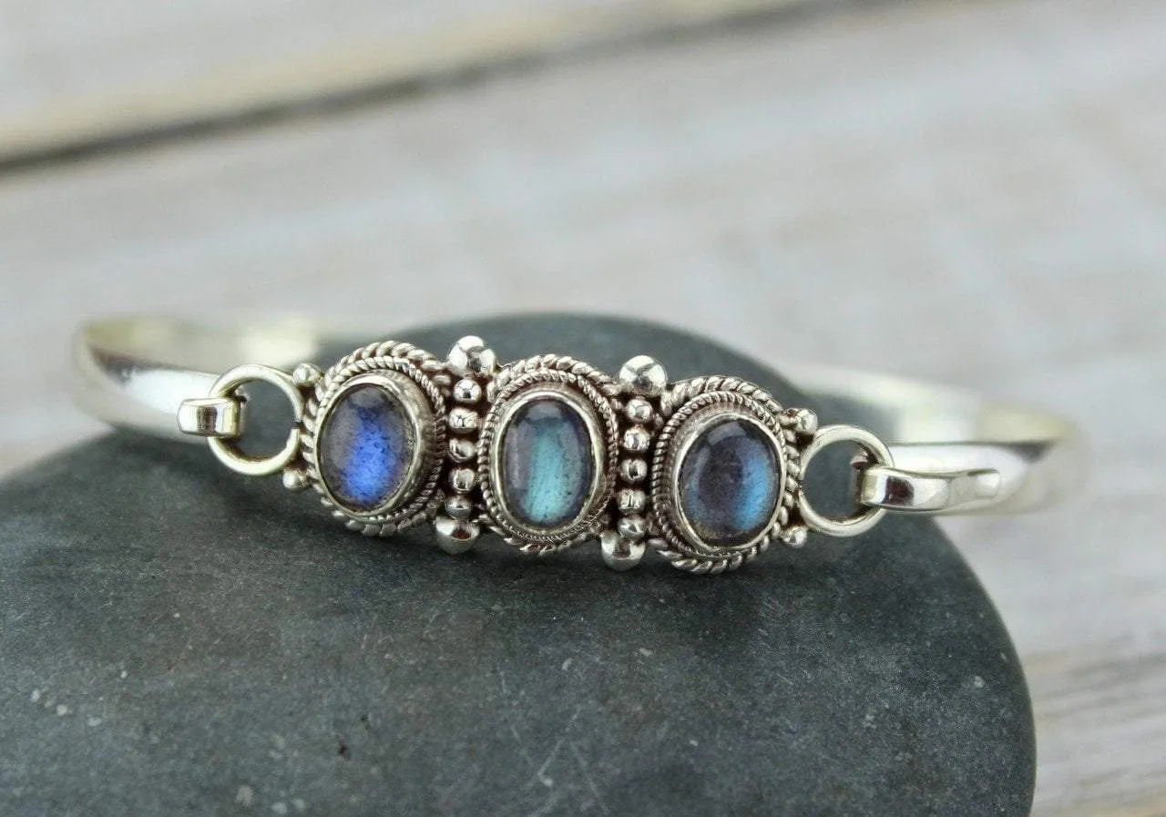 Sterling Silver and Labradorite Bracelet