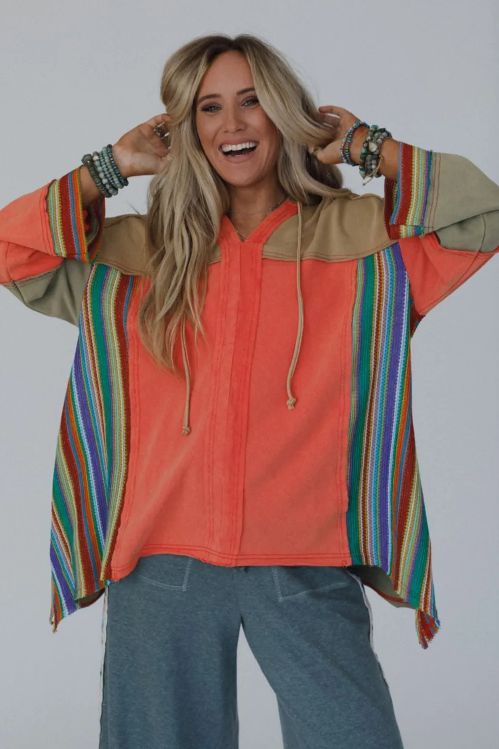 Surfside Siren Hoodie Tunic - Coral