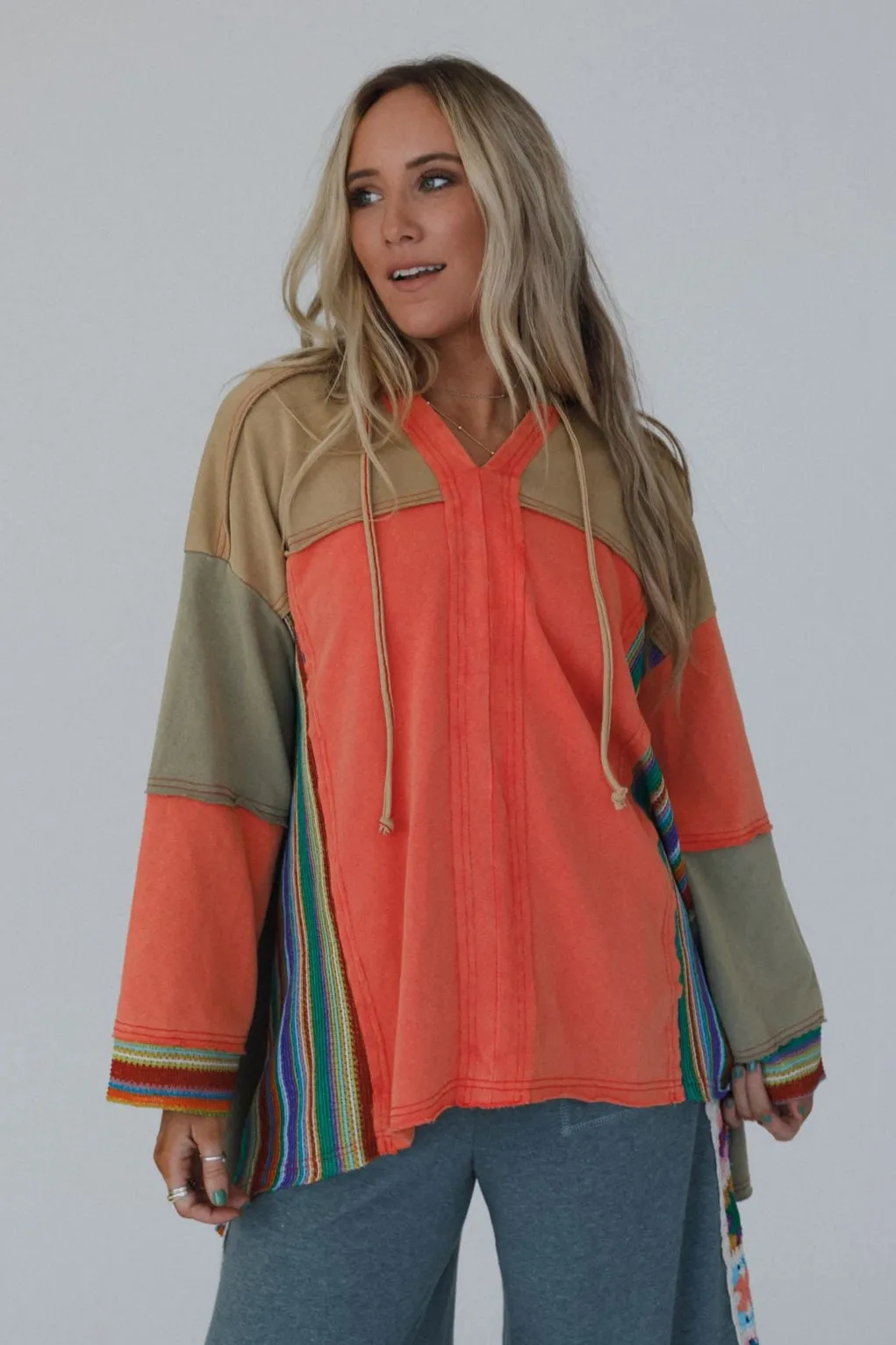 Surfside Siren Hoodie Tunic - Coral