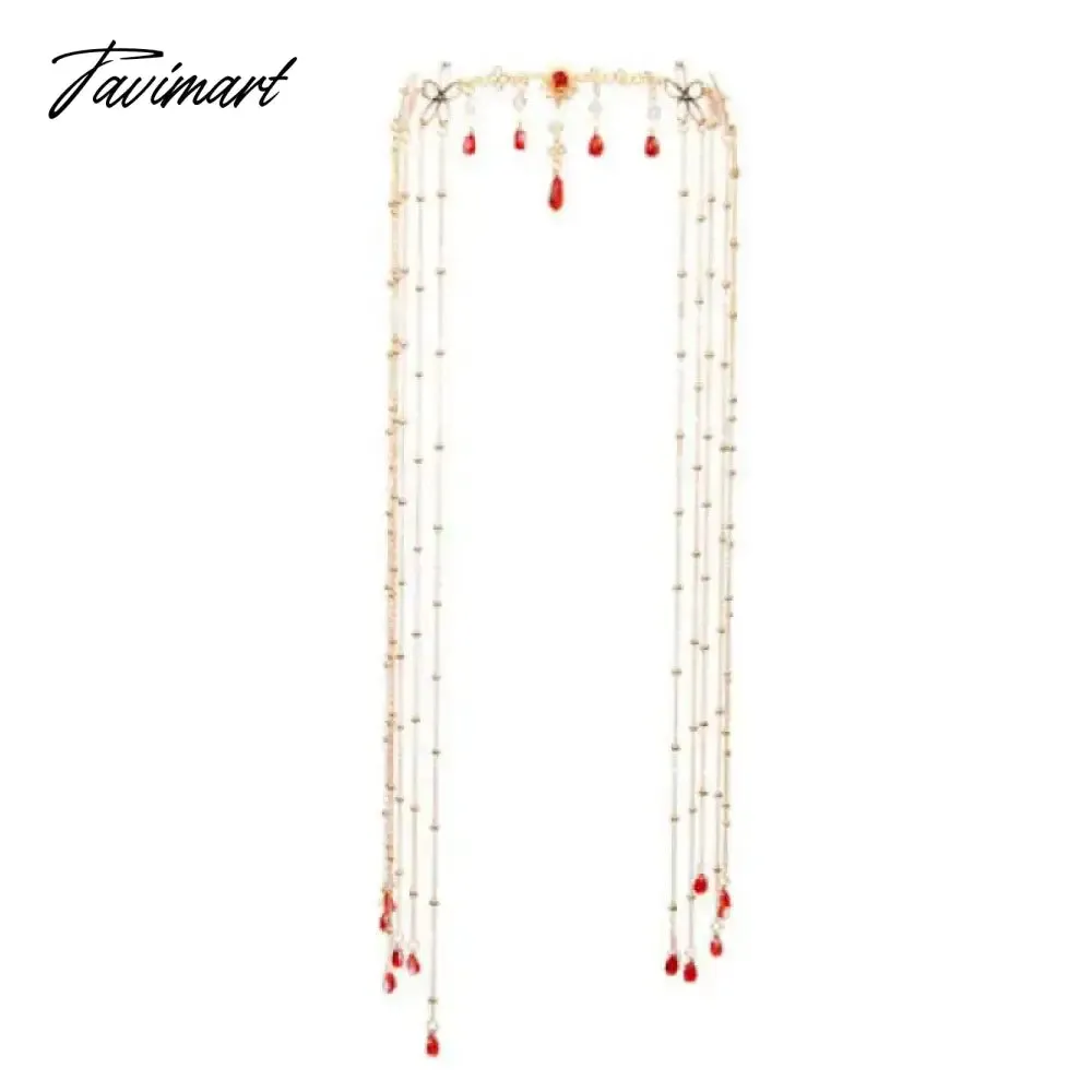 Tavimart Hair Ornament Fashion Retro Water Drop Hairpin Rhinestone Long Tassel Shiny Crystal Headband Women Simple Hair Accessories