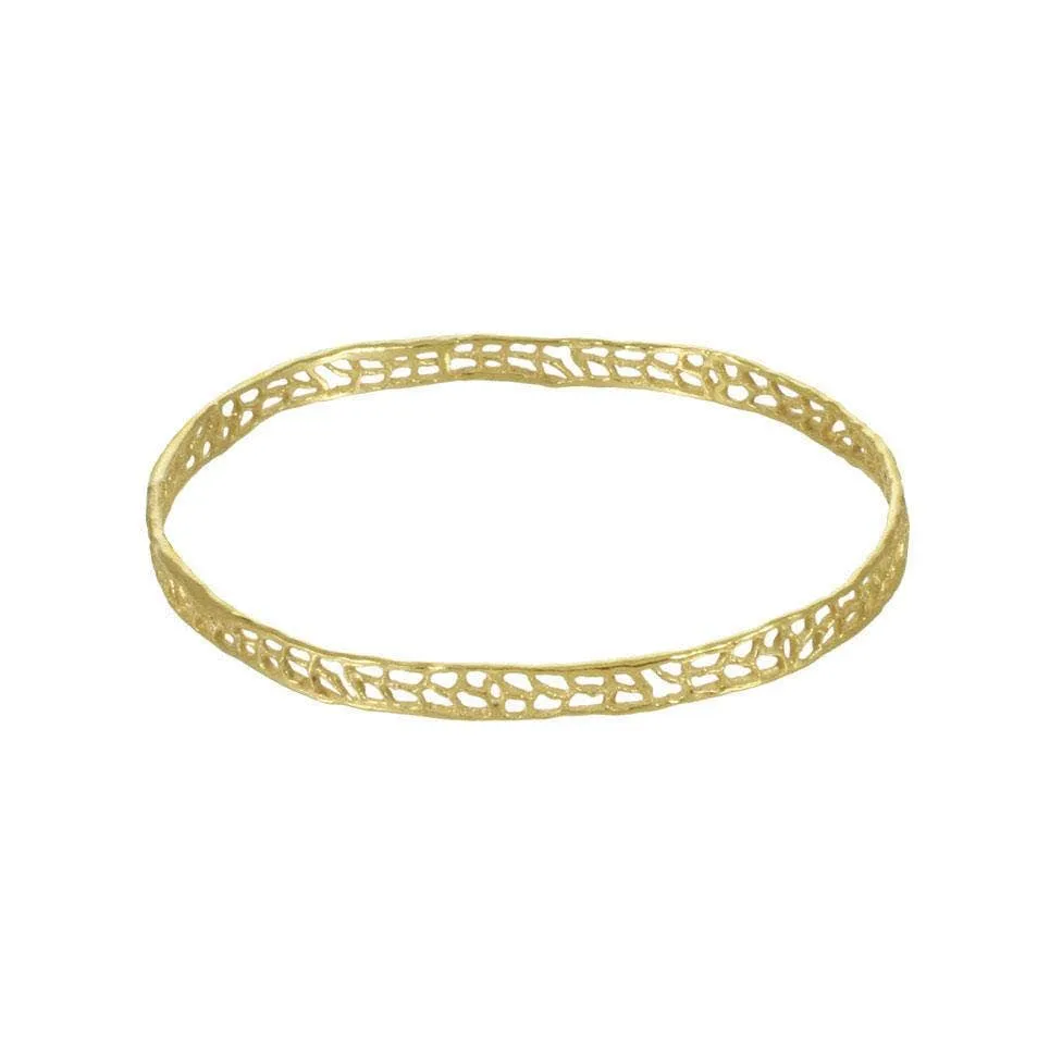 Thin Coral Gold Bangle Bracelet by Catherine Weitzman