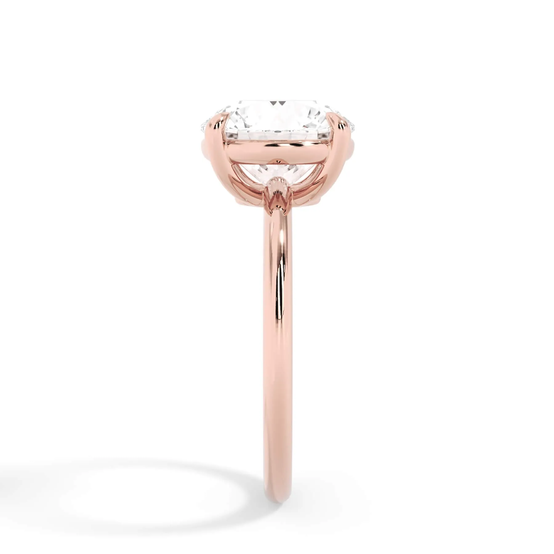 Two-Tone Basket Style Solitaire Engagement Ring - Rose Gold Head