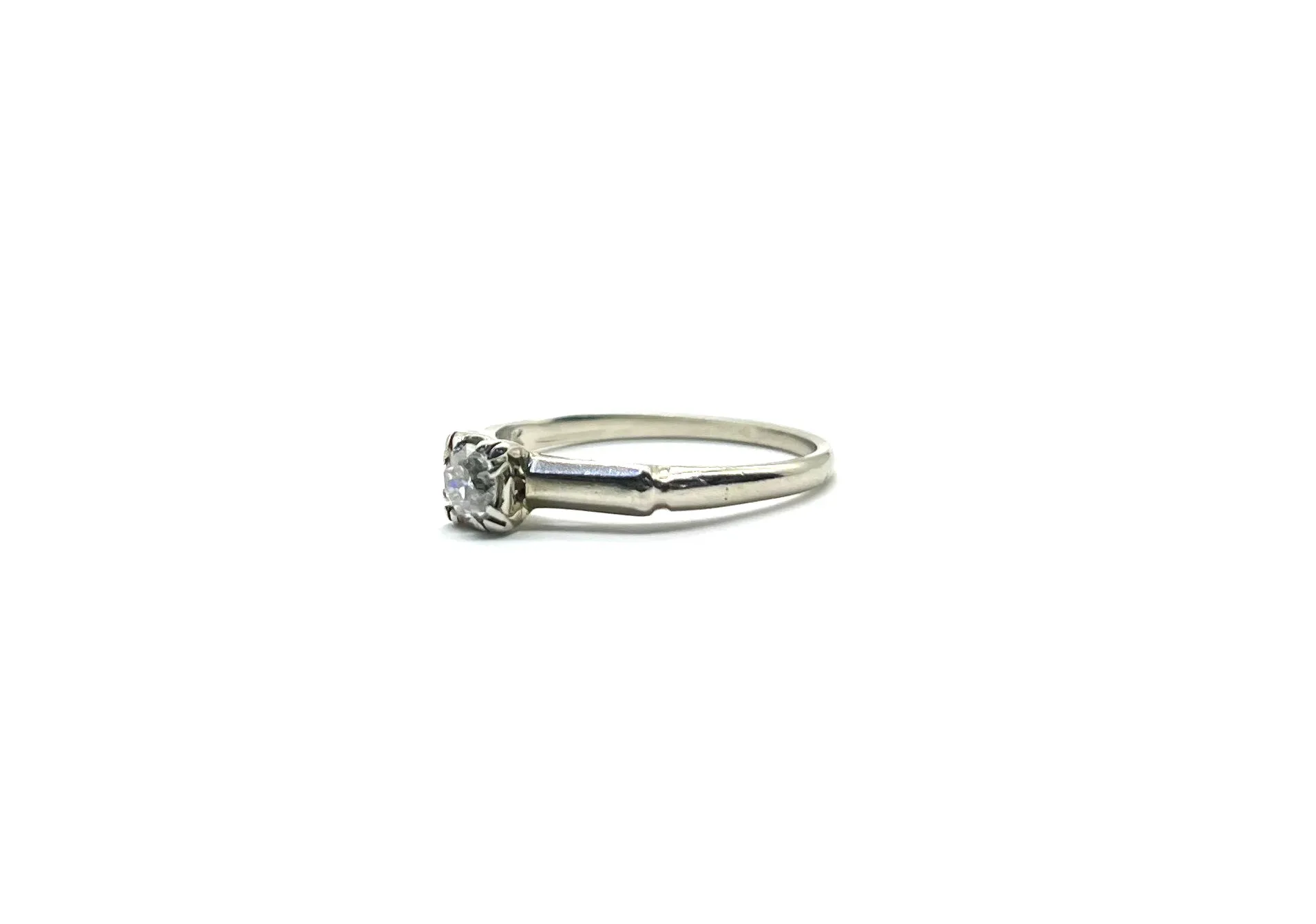 Vintage White Gold Solitaire Engagement Ring