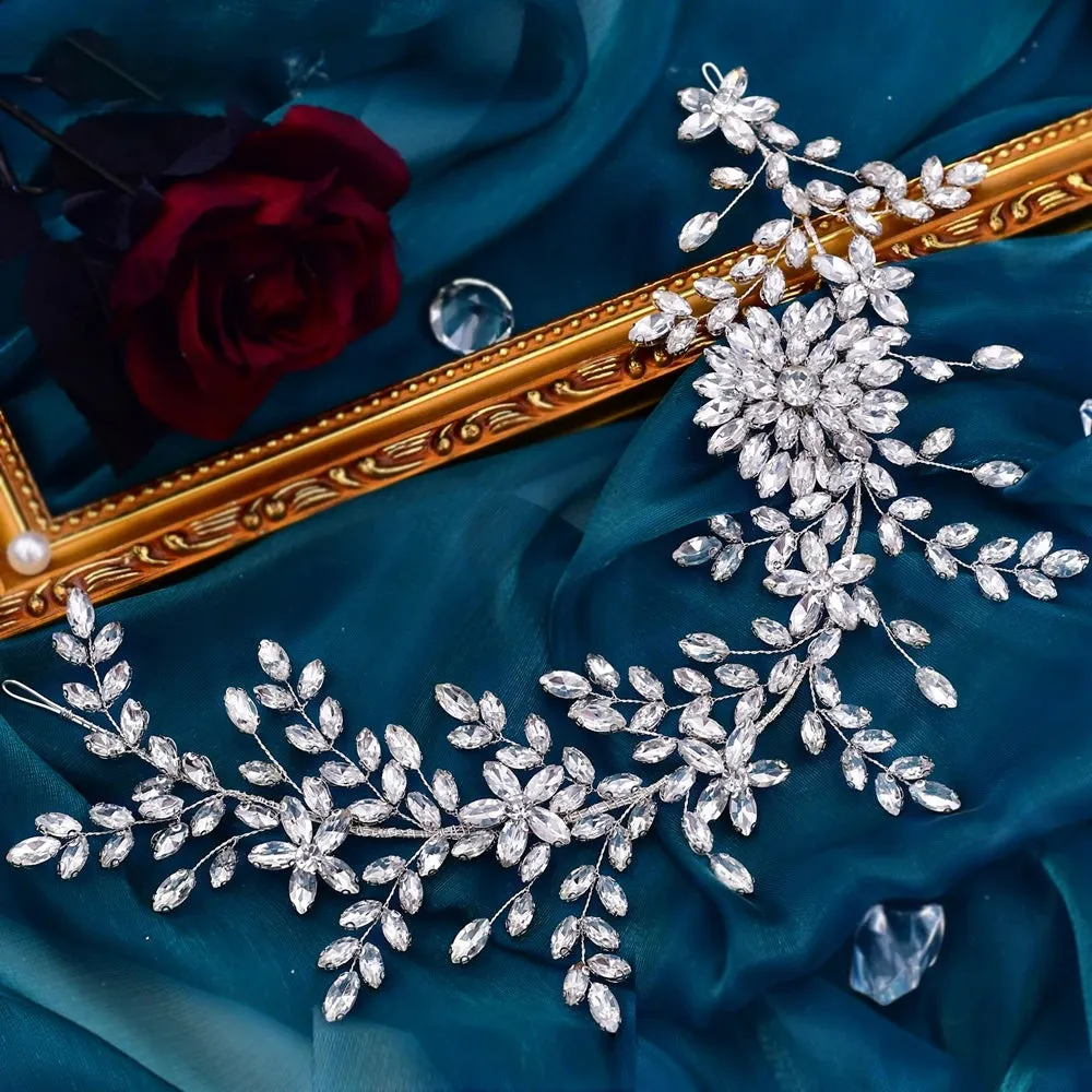 Wedding Headband Rhinestone Flower Bridal Crown Wedding Hair Accessories