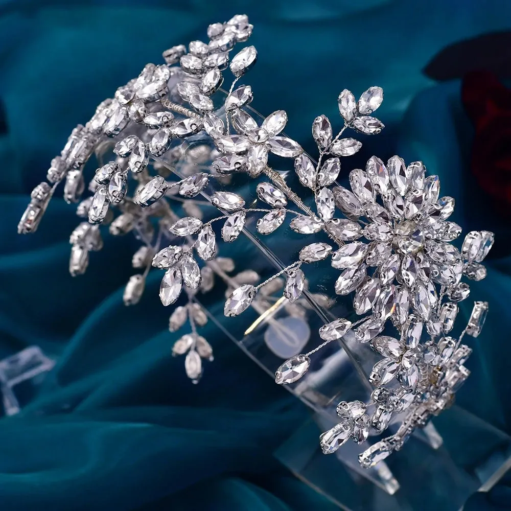 Wedding Headband Rhinestone Flower Bridal Crown Wedding Hair Accessories