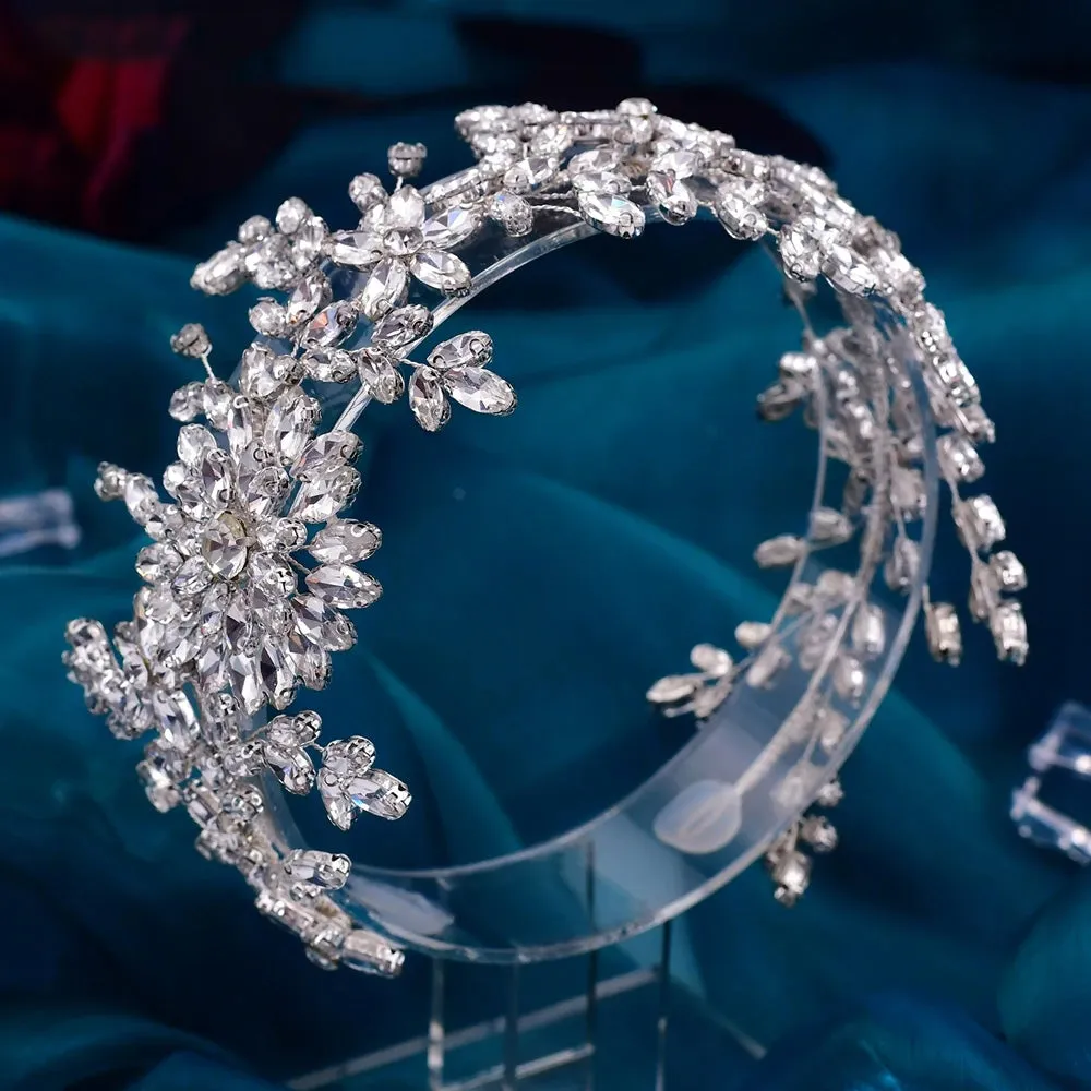 Wedding Headband Rhinestone Flower Bridal Crown Wedding Hair Accessories