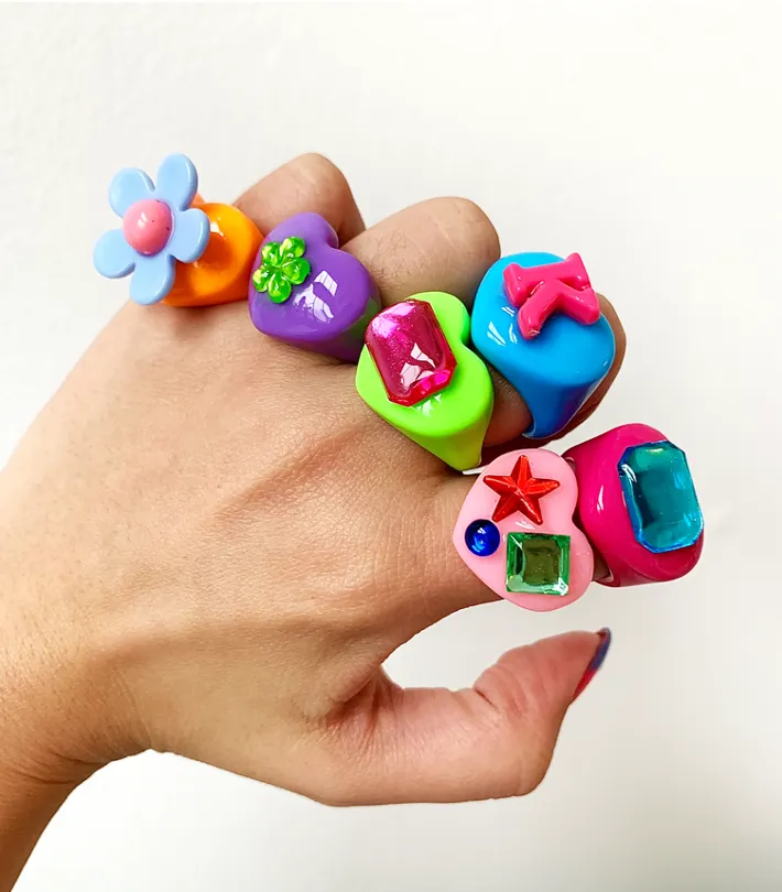WHITE RAINBOW LUCKY RING